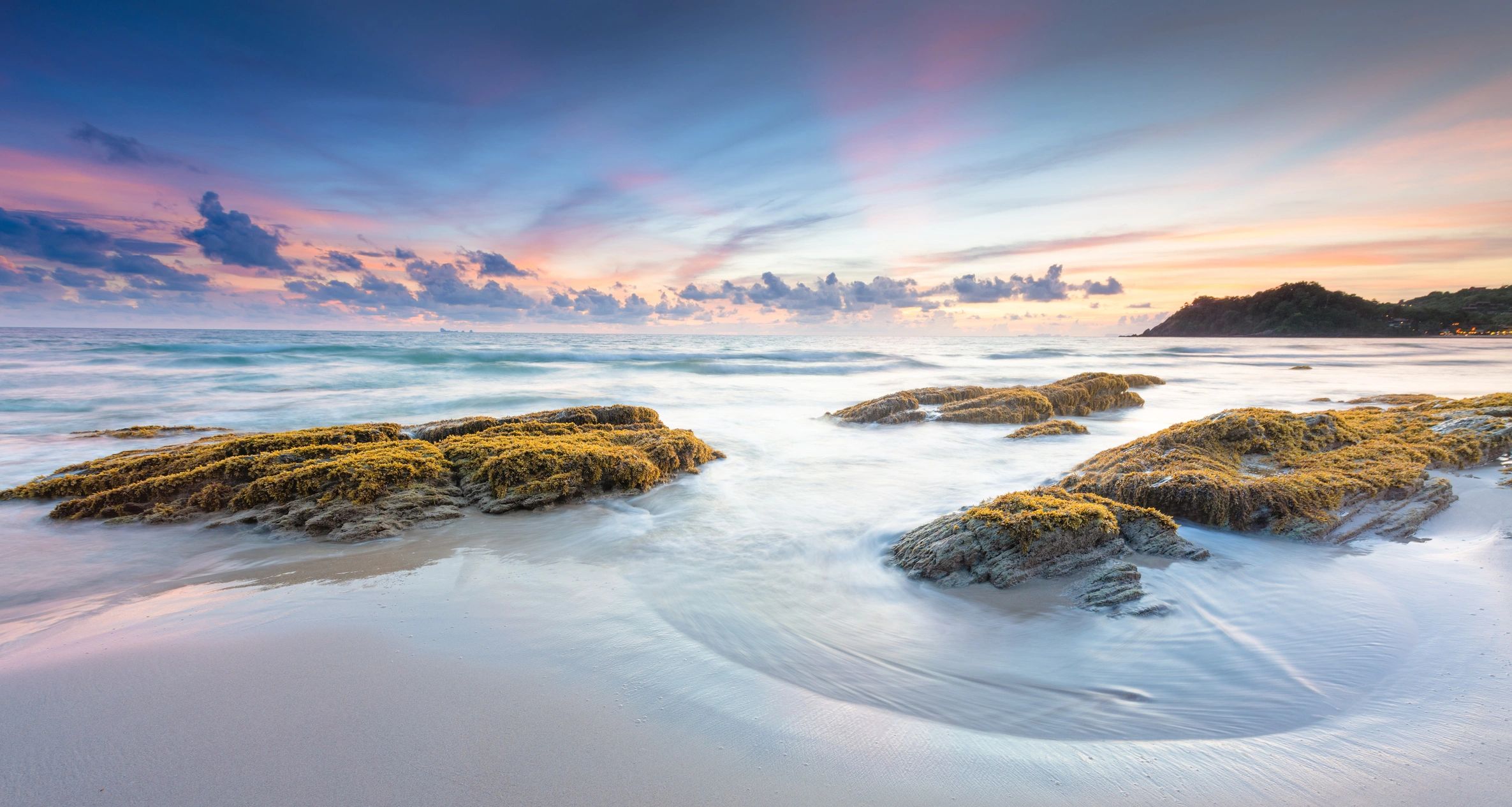 Tropical beach at sunrise